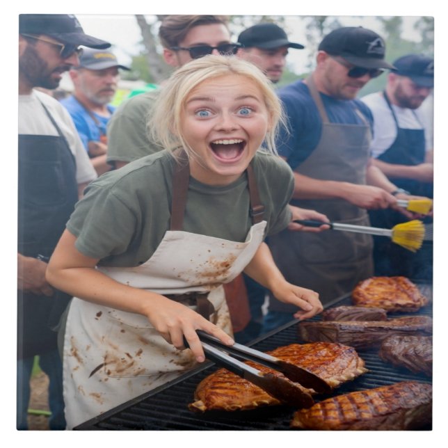 BBQ-Cook-Off-Foto anpassen Fliese (Vorderseite)