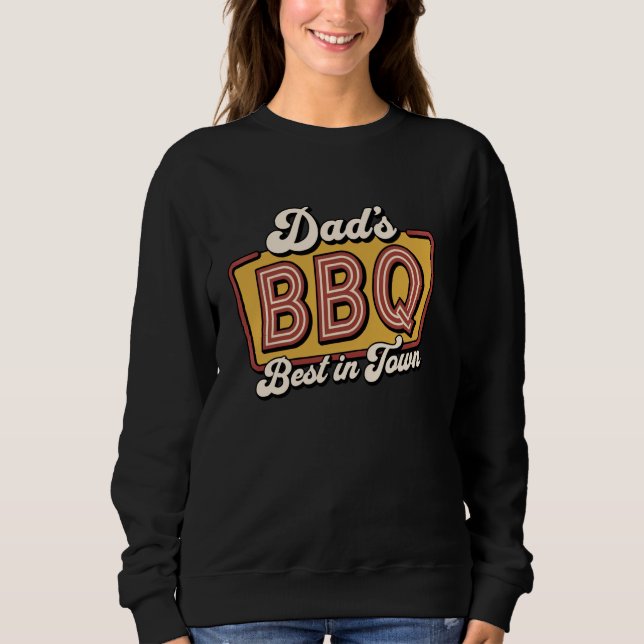 BBQ Daddy Grillfleisch Räuchern Retro Vatertag Sweatshirt (Vorderseite)
