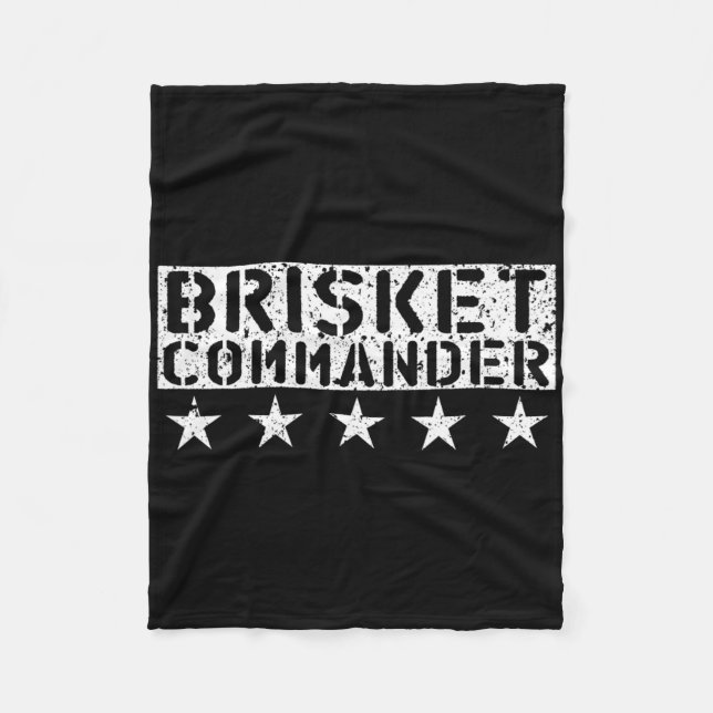 [bbq Dude] Brisket Commander Bbq Shirt  Fleecedecke (Vorderseite)