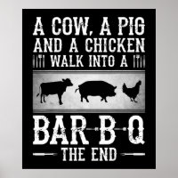 BBQ | Eine Kuh, ein Schwein und ein Huhn laufen in