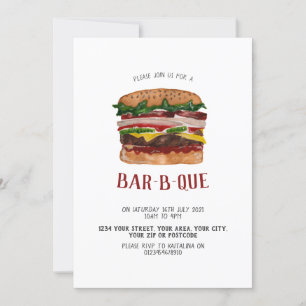 BBQ-Einladung riesiger Burger Einladung