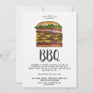 BBQ-Einladung riesiger Burger Einladung