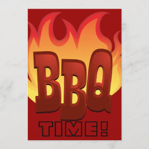 BBQ-Flamme Textdesign-Einladung Einladung