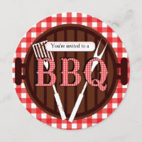 BBQ-Gartenparty-Barbecue-Gingham-Land-Einladung