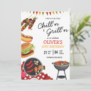 BBQ-Geburtstagseinladung, Grill- und Chill-Party Einladung