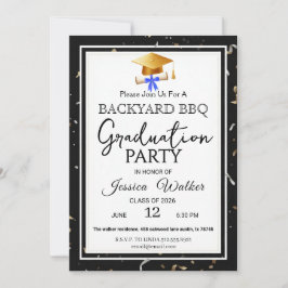 BBQ Graduation Party Invitation Einladung