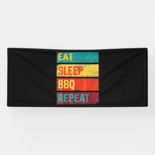 BBQ Grill Grillgeschenk essen Schlaf GRILLEN Banner