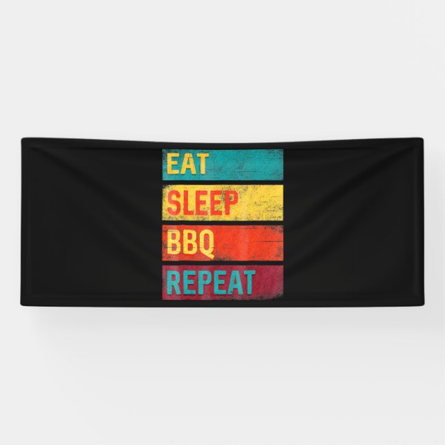BBQ | Grill Grillgeschenk essen Schlaf GRILLEN Banner (Horizontal)