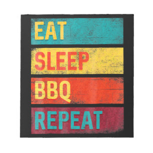 BBQ Grill Grillgeschenk essen Schlaf GRILLEN Notizblock