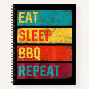 BBQ Grill Grillgeschenk essen Schlaf GRILLEN Notizbuch