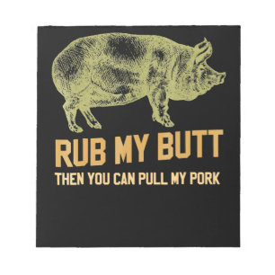BBQ   GRILLEN Grill Pig Funny Pork Id rauchen, das Notizblock