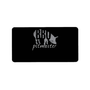 BBQ GRILLEN Pitmaster Pig Grill Fans Day Adressaufkleber