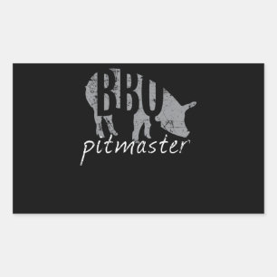 BBQ   GRILLEN Pitmaster Pig Grill Fans Day Rechteckiger Aufkleber