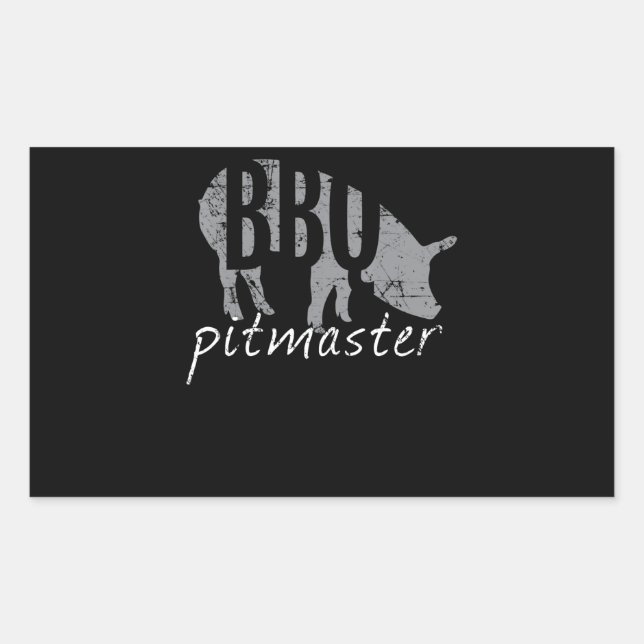 BBQ | GRILLEN Pitmaster Pig Grill Fans Day Rechteckiger Aufkleber (Vorderseite)