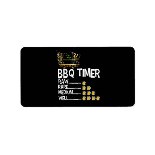 BBQ   GRILLEN Timer Barbecue Funny Grill Grillgesc Adressaufkleber