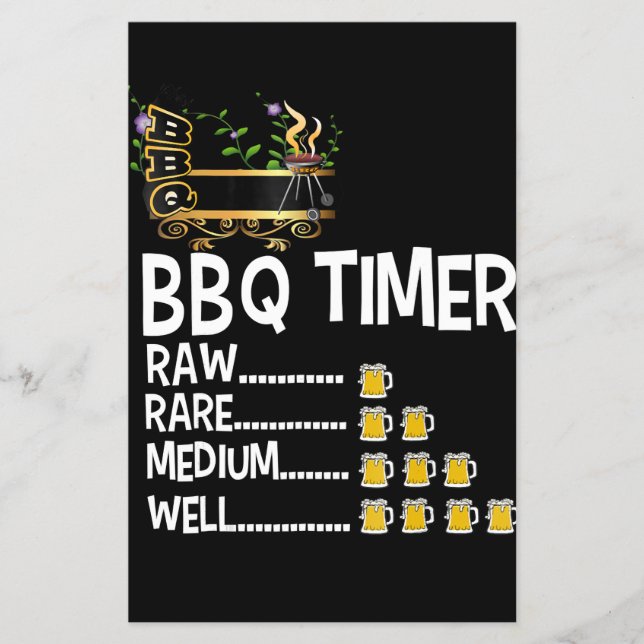 BBQ | GRILLEN Timer Barbecue Funny Grill Grillgesc Flyer (Vorne)