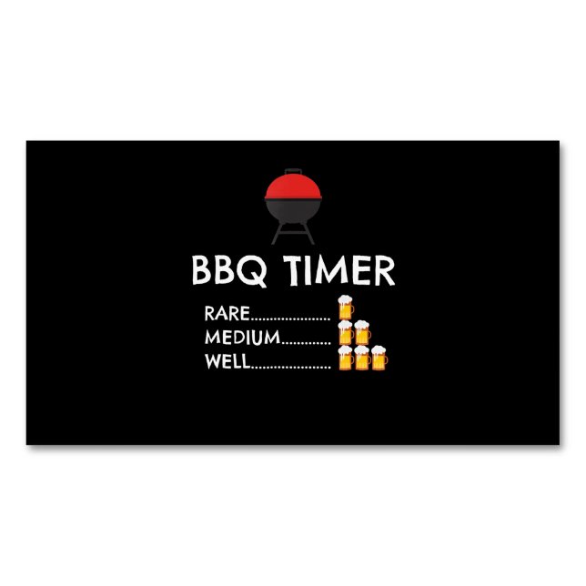 BBQ |GRILLEN Timer Barbecue Funny Grill Grillgesch Magnetische Visitenkarte (Vorderseite)