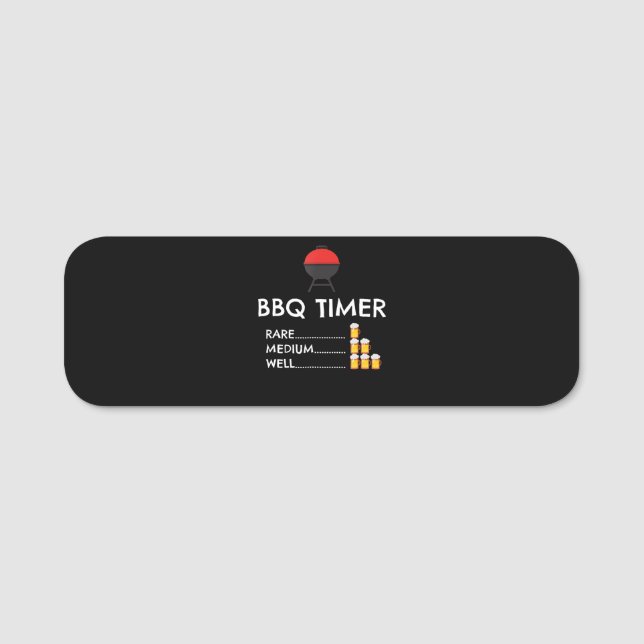 BBQ |GRILLEN Timer Barbecue Funny Grill Grillgesch Namensschild (Vorderseite)