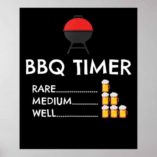 BBQ |GRILLEN Timer Barbecue Funny Grill Grillgesch Poster (Vorne)