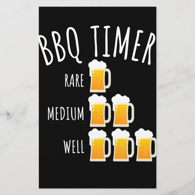 BBQ | GRILLEN Timer Beer Drink Funny Grilling Briefpapier (Vorderseite)