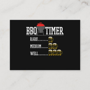 BBQ GRILLEN Timer Funny Beer Steak Grill Grill Visitenkarte
