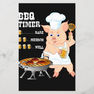 BBQ   GRILLEN Timer Pig Grill Barbecue Beer Lover  Flyer