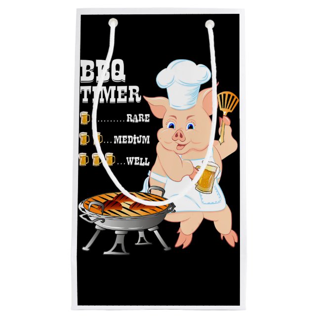 BBQ | GRILLEN Timer Pig Grill Barbecue Beer Lover  Kleine Geschenktüte (Vorderseite)