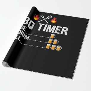 BBQ GRILLEN Timer trinkt Grillbär Geschenkpapier