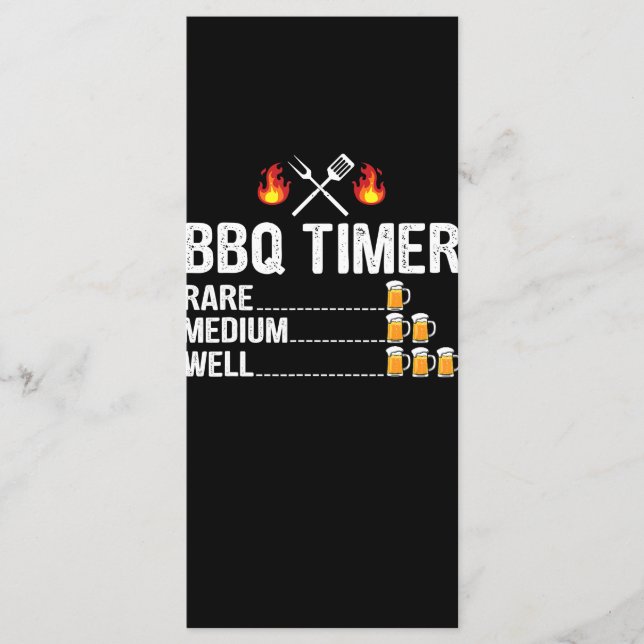 BBQ | GRILLEN Timer trinkt Grillbär Menükarte (Vorderseite)