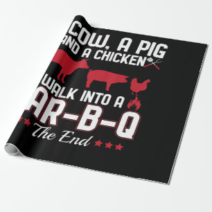 BBQ GRILLEN Vater Joh einer Kuh ein Schwein und Geschenkpapier
