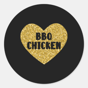Bbq-Hähnchen Ich liebe Bbq-Hähnchen Lustiges Essen Runder Aufkleber