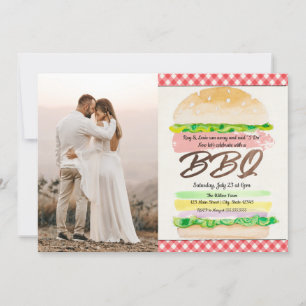 BBQ-Hochzeitsempfangs-Foto-Einladung Einladung