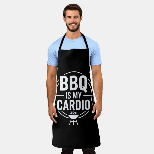 BBQ Is My Cardio Funny Dad Grill Quote Schürze (Getragen)