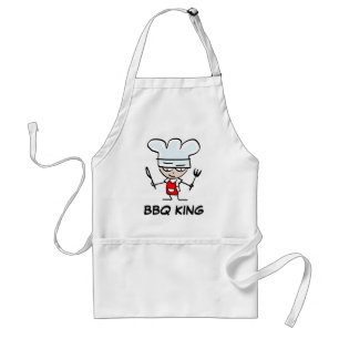BBQ King apron with big funny cartoon chef Schürze