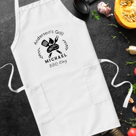 BBQ-König Custom mit Grafik für Grillutensilien Lange Schürze