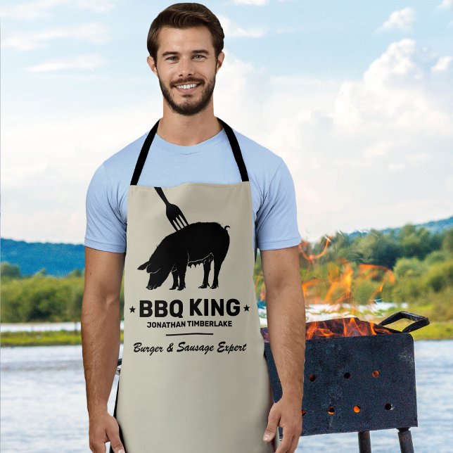 BBQ-König Ihr Name Metzger Küche Schürze (Von Creator hochgeladen)