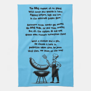 BBQ Master’s Humorous Poem  Geschirrtuch