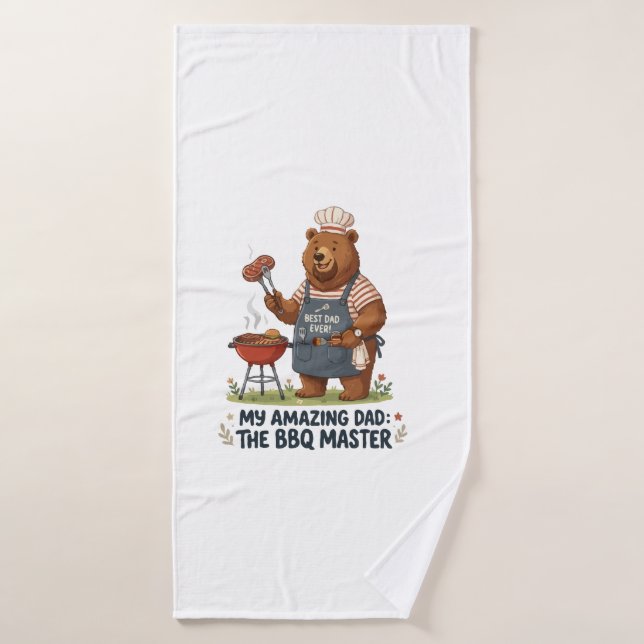 BBQ-Meister-Bär-Vater-Design Badehandtuch (Badehandtuch)