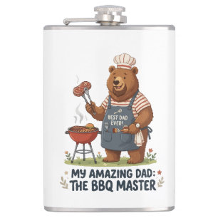 BBQ-Meister-Bär-Vater-Design Flachmann