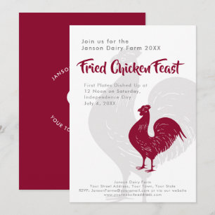 BBQ oder Fried Chicken Independence Day Farm Pickn Einladung
