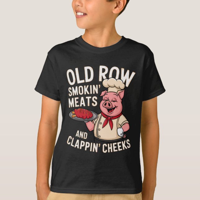 Bbq Old Row Smoking Meats And Clappin Cheeks 1  T-Shirt (Vorderseite)