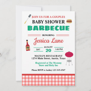 BBQ-Paare-Baby-Shower Einladung