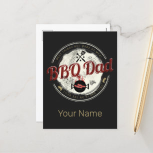 BBQ Papa Vintage Grill oder Barbecue zum Vatertag Feiertagspostkarte
