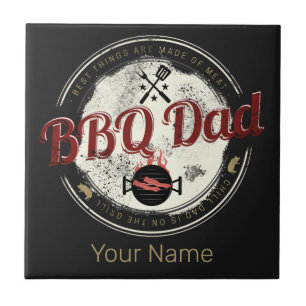 BBQ Papa Vintage Grill oder Barbecue zum Vatertag Fliese