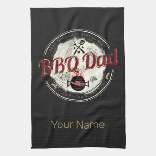 BBQ Papa Vintage Grill oder Barbecue zum Vatertag Geschirrtuch