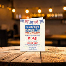 BBQ-Party Patriotisch Amerikanisch 4. Juli Gefalte