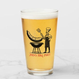 BBQ Party Personalized Chef Glas