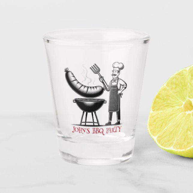  BBQ Party  Personalized Chef  Schnapsglas (Vorderseite)