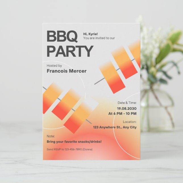 BBQ-PARTYEINLADUNG 2026 (Stehend Vorderseite)