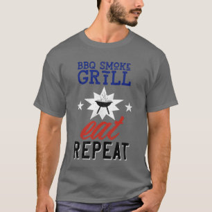 BBQ-Rauch Grill EAT REPEAT rustikal vintage T-Shirt